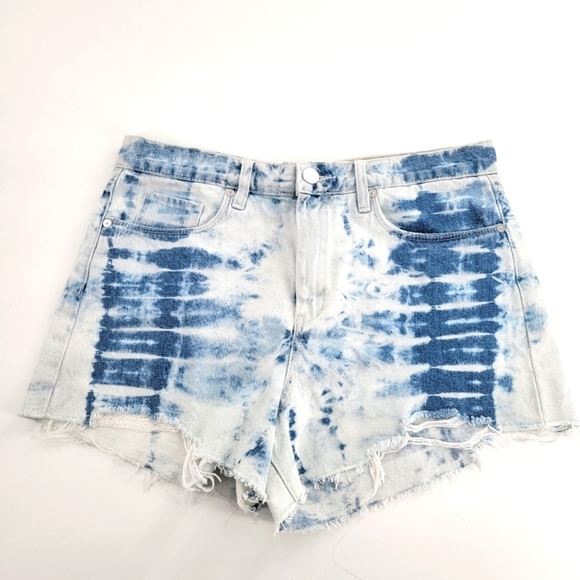 BlankNYC Deni shorts High Rise Frayed Acid Wash The Barrow Jean Shorts S… - Picture 2 of 5